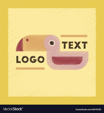 Flat shading style icon bird logo vector image