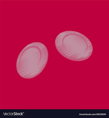 Flat shading style icon blood cells vector image