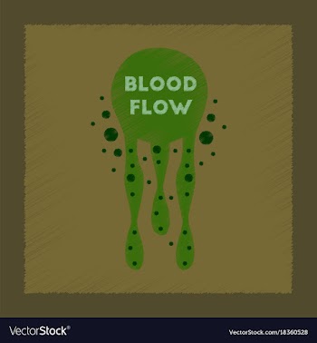 Flat shading style icon blood flow vector image