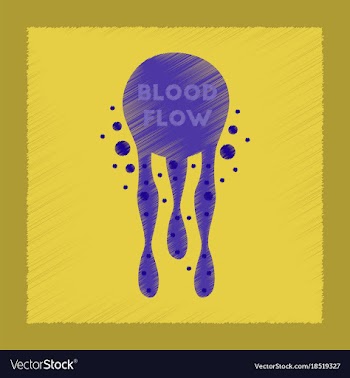 Flat shading style icon blood flow vector image