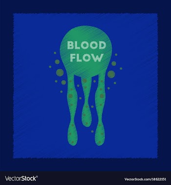 Flat shading style icon blood flow vector image