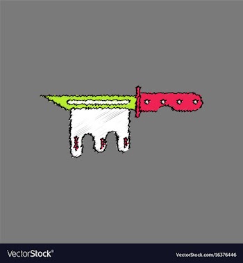 Flat shading style icon bloody army knife vector image