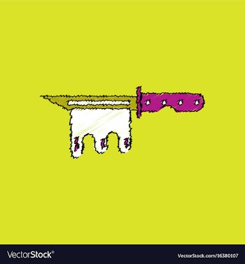 Flat shading style icon bloody army knife vector image