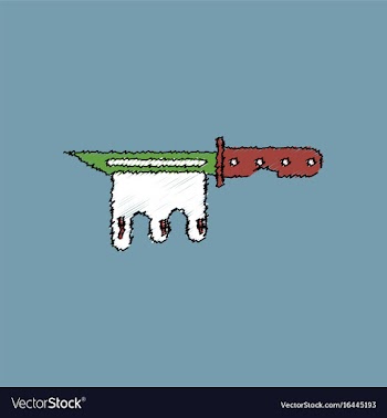 Flat shading style icon bloody army knife vector image