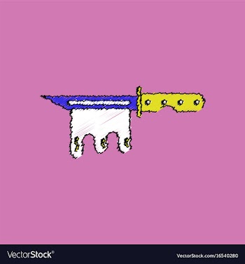 Flat shading style icon bloody army knife vector image