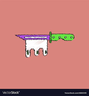 Flat shading style icon bloody army knife vector image