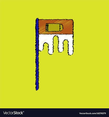 Flat shading style icon bloody flag with bullet vector image