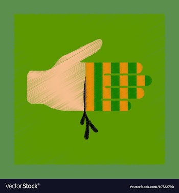Flat shading style icon bloody hand vector image