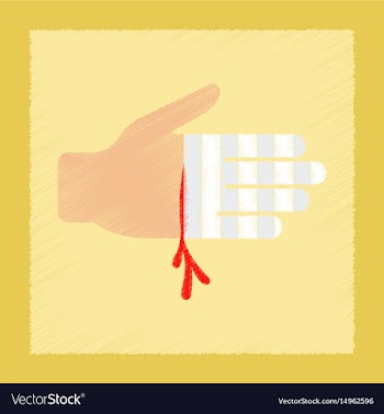 Flat shading style icon bloody hand vector image