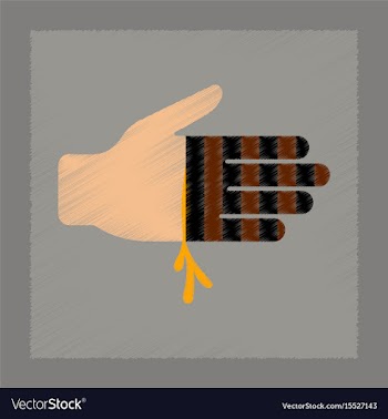 Flat shading style icon bloody hand vector image