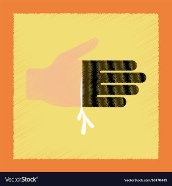Flat shading style icon bloody hand vector image