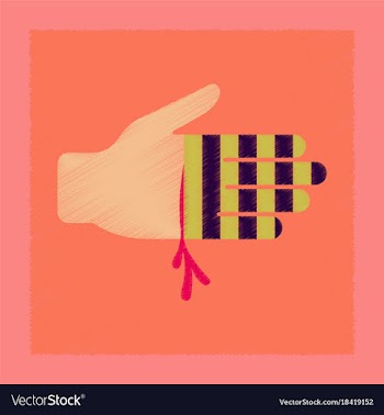 Flat shading style icon bloody hand vector image