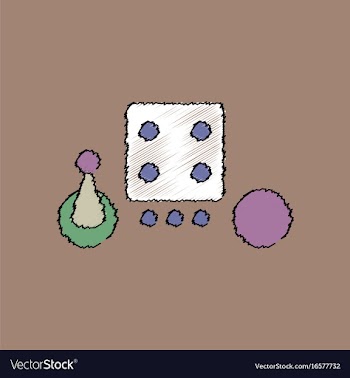 Flat shading style icon board game piece dice vector image
