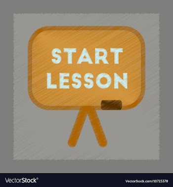 Flat shading style icon board Start lesson vector image