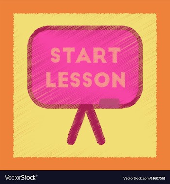 Flat shading style icon board start lesson vector image