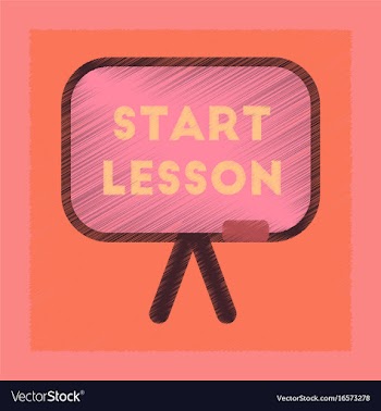 Flat shading style icon board start lesson vector image