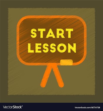 Flat shading style icon board start lesson vector image