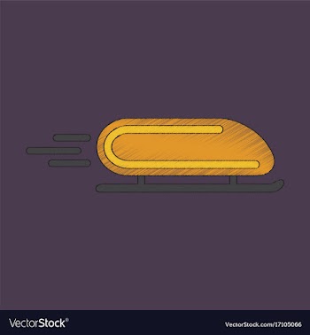 Flat shading style icon bobsled vector image