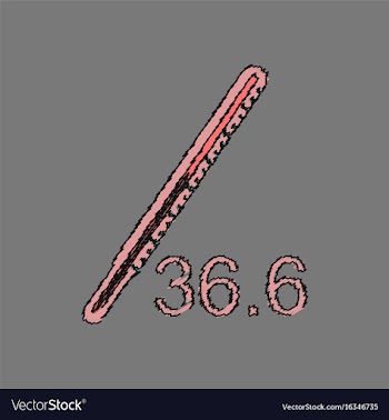 Flat shading style icon body thermometer vector image