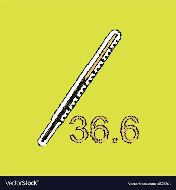 Flat shading style icon body thermometer vector image