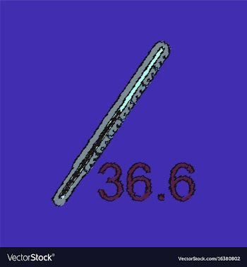 Flat shading style icon body thermometer vector image