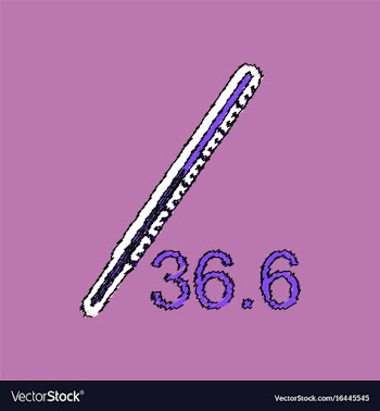 Flat shading style icon body thermometer vector image