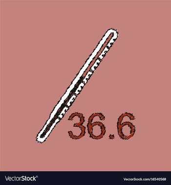 Flat shading style icon body thermometer vector image
