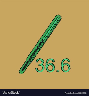 Flat shading style icon body thermometer vector image
