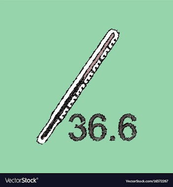 Flat shading style icon body thermometer vector image