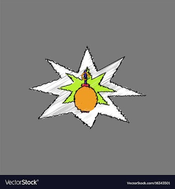 Flat shading style icon bomb explosion vector image