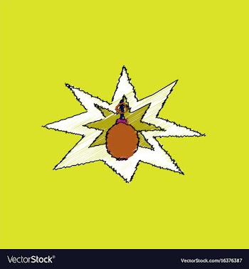 Flat shading style icon bomb explosion vector image