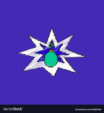 Flat shading style icon bomb explosion vector image
