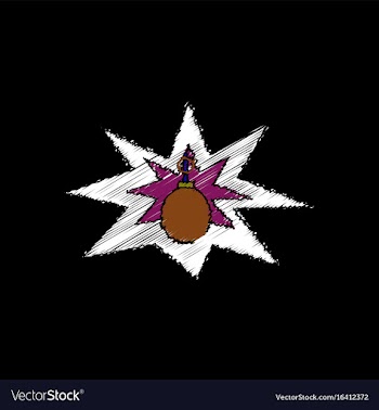 Flat shading style icon bomb explosion vector image