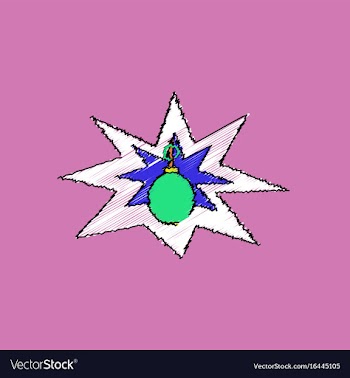 Flat shading style icon bomb explosion vector image