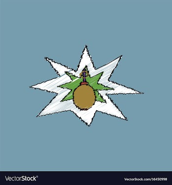 Flat shading style icon bomb explosion vector image