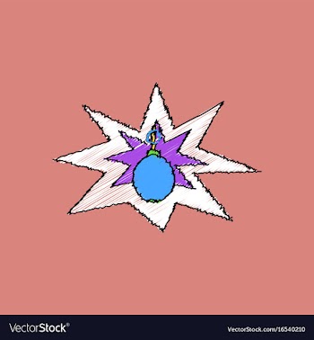 Flat shading style icon bomb explosion vector image