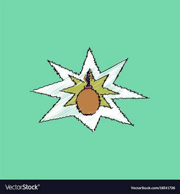 Flat shading style icon bomb explosion vector image