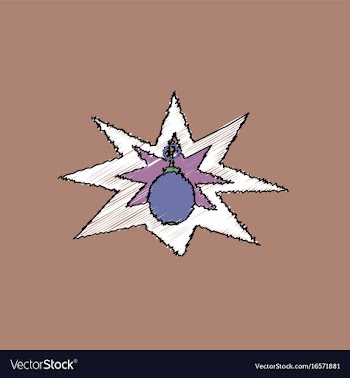 Flat shading style icon bomb explosion vector image