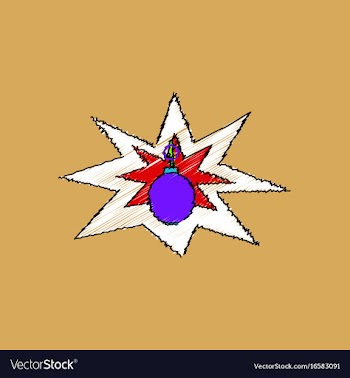 Flat shading style icon bomb explosion vector image