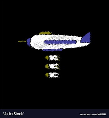 Flat shading style icon bomber dropped the bombs vector image