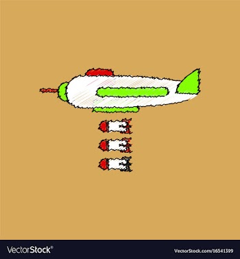 Flat shading style icon bomber dropped the bombs vector image