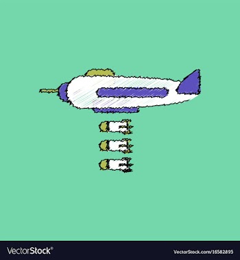 Flat shading style icon bomber dropped the bombs vector image