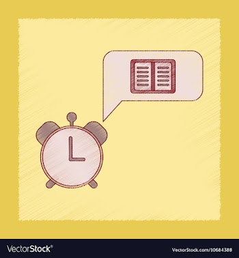 Flat shading style icon book alarm clock vector image