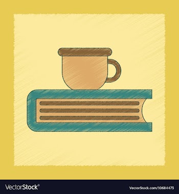 Flat shading style icon book cup vector image