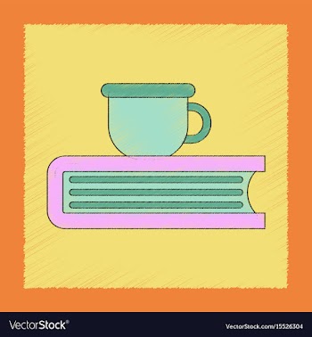 Flat shading style icon book cup vector image
