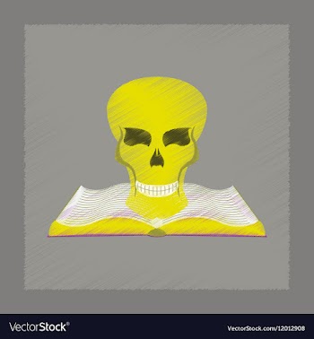 Flat shading style icon book skull vector image