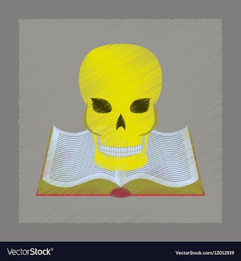 Flat shading style icon book skull vector image
