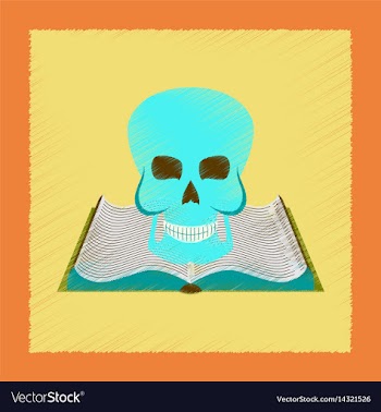 Flat shading style icon book skull vector image