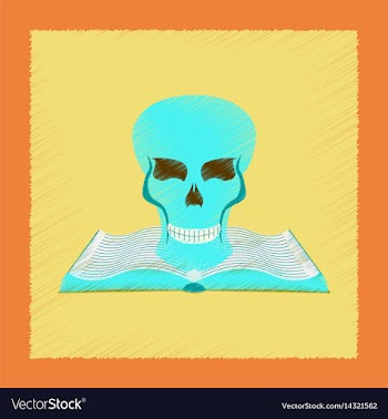 Flat shading style icon book skull vector image
