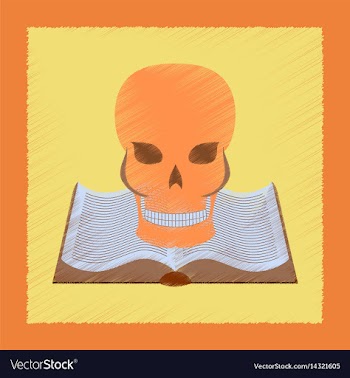 Flat shading style icon book skull vector image